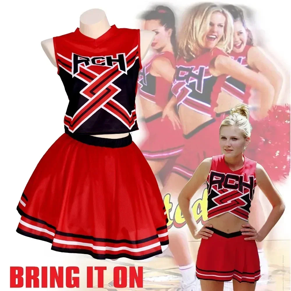 CosplayTakerlama RCH – uniforme de pom-pom girl estampado, apporte sur Cosplay, bata fantaisie pour femmes, débardeur, Mini jupe,