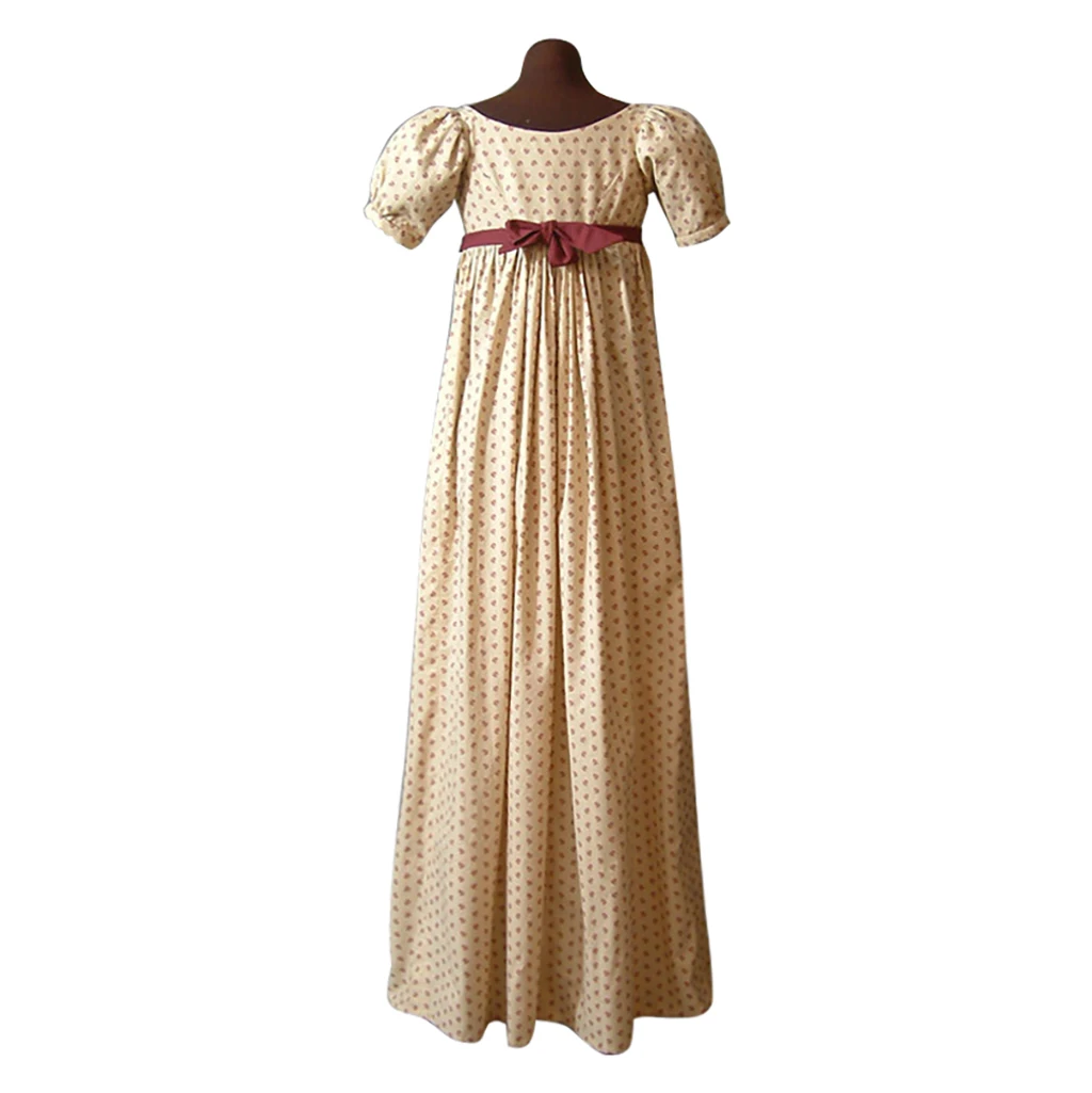 فستان يوم ريجنسي لحفلات الشاي بخصر عالٍ، فستان محكمة ريجنسي بريطاني، فستان أسود للنساء في العصور الوسطى