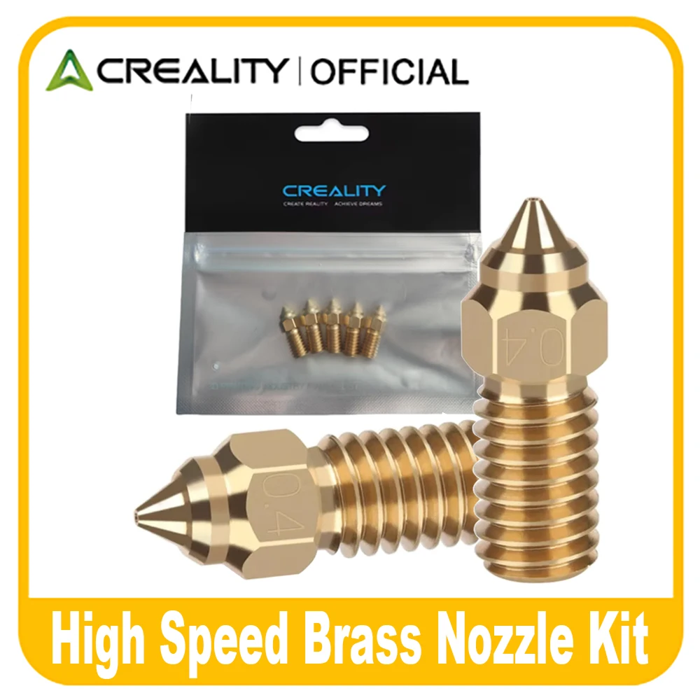 5PCS Creality Ender-3 V3 SE Brass Nozzle 0.2/0.6/0.8/1.0MM M6 Extruder Nozzle for Ender-5 S1/Ender7/Ender-3 V3 SE 3D Printer