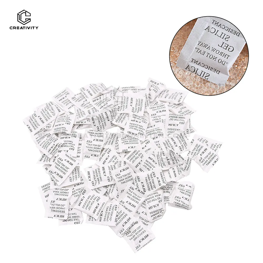 50/100 Packs of Non-toxic Silica Gel Desiccant Moisture Absorbent Dehumidifier for Clothing Food 3d Printer Filament Storage