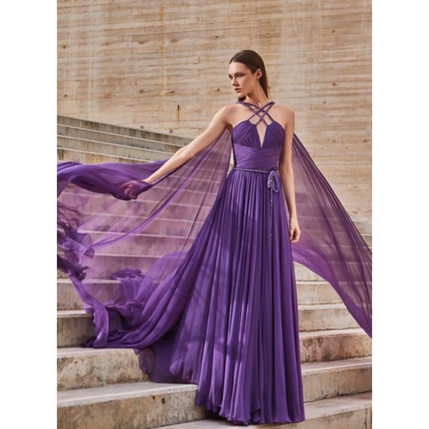 Chiffon Ball Gowns Lavender Purple Prom Dresses Customized Luxury Gown Elegant Reunion Bridesmaid Evening Dress Graduate Formal