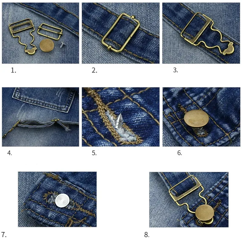 Stainless Suspenders Buckles Jeans Suspenders Hooks Denim Pants Strap Buckle Rompers Overall Accessories Multiple Specifications