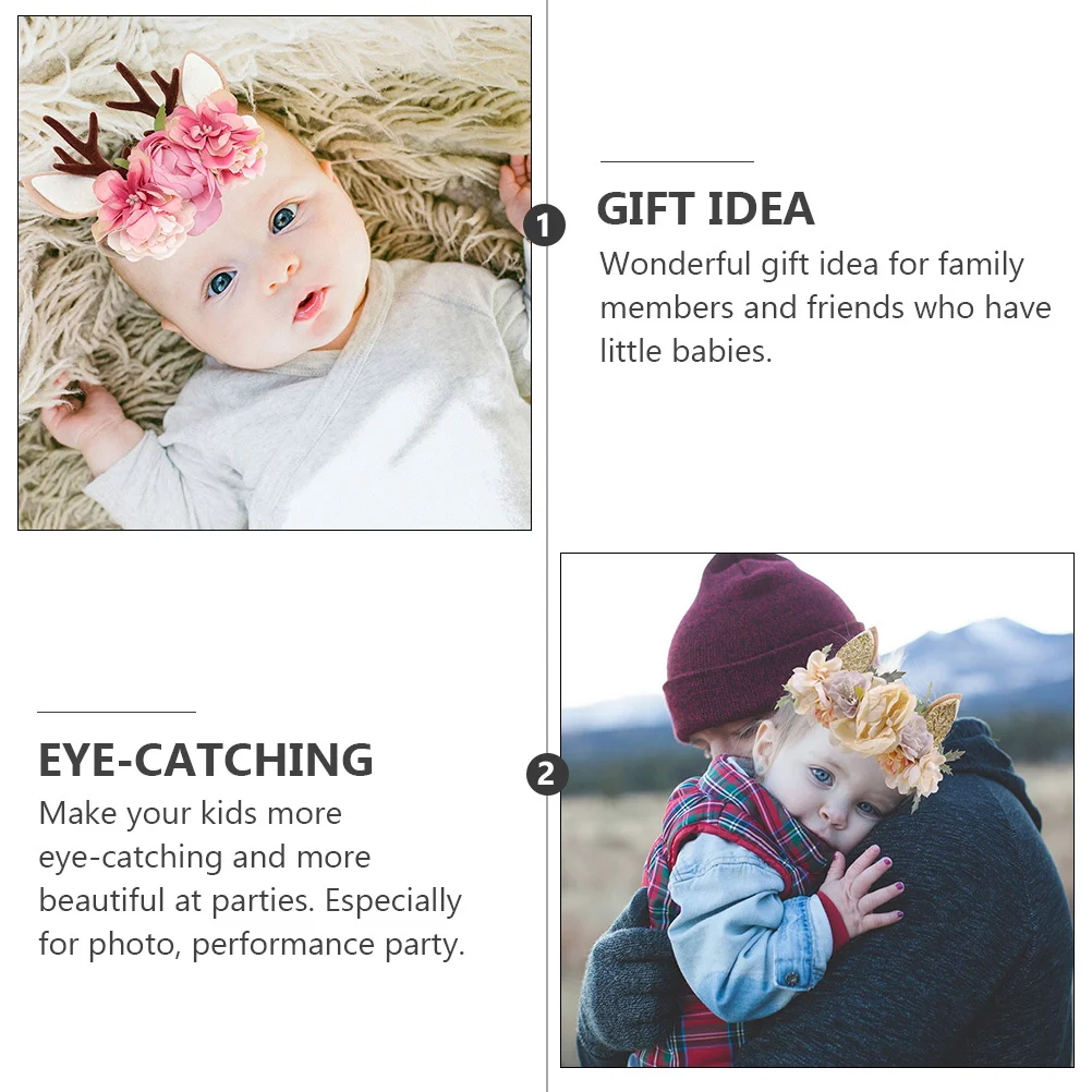

2 pcs Headbands Adorable Hair Bands Creative Festive Headdresses Sweet Decorative Party Supplies For Christmas New