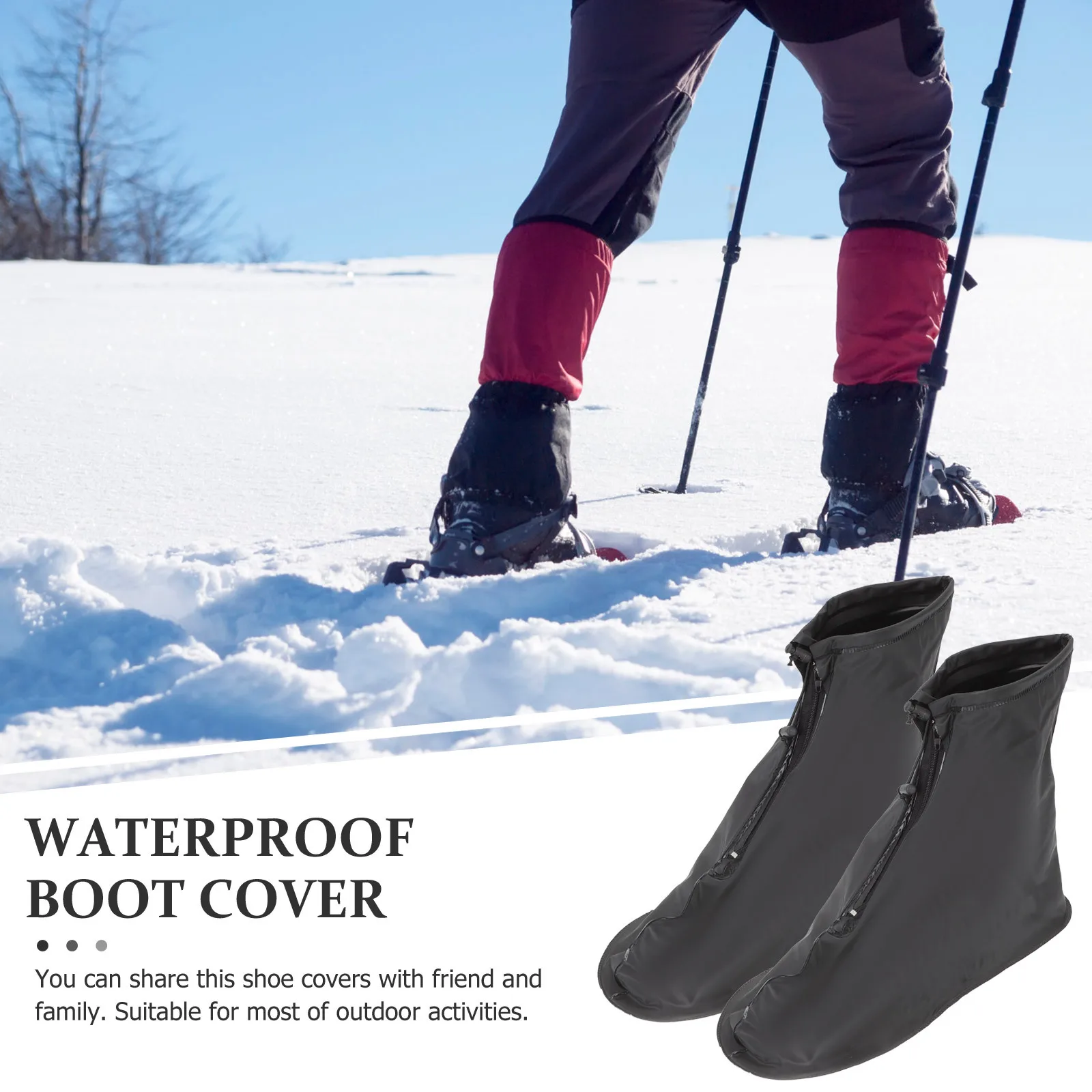 

1Pair Windproof Boot Covers Insulator Portable Anti-Freeze Overshoes Ski Hiking Shoes Protectors Outdoor Windproof Overshoes