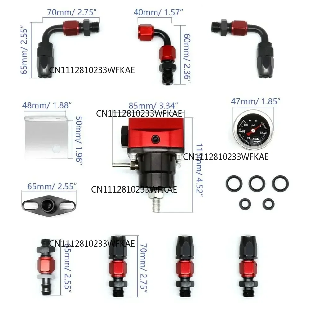For 7MGTE MKIII with Hose Line Fittings Oil 100psi Gauge Universal Adjustable FPR AN6 Fitting EFI Fuel Pressure Regulator