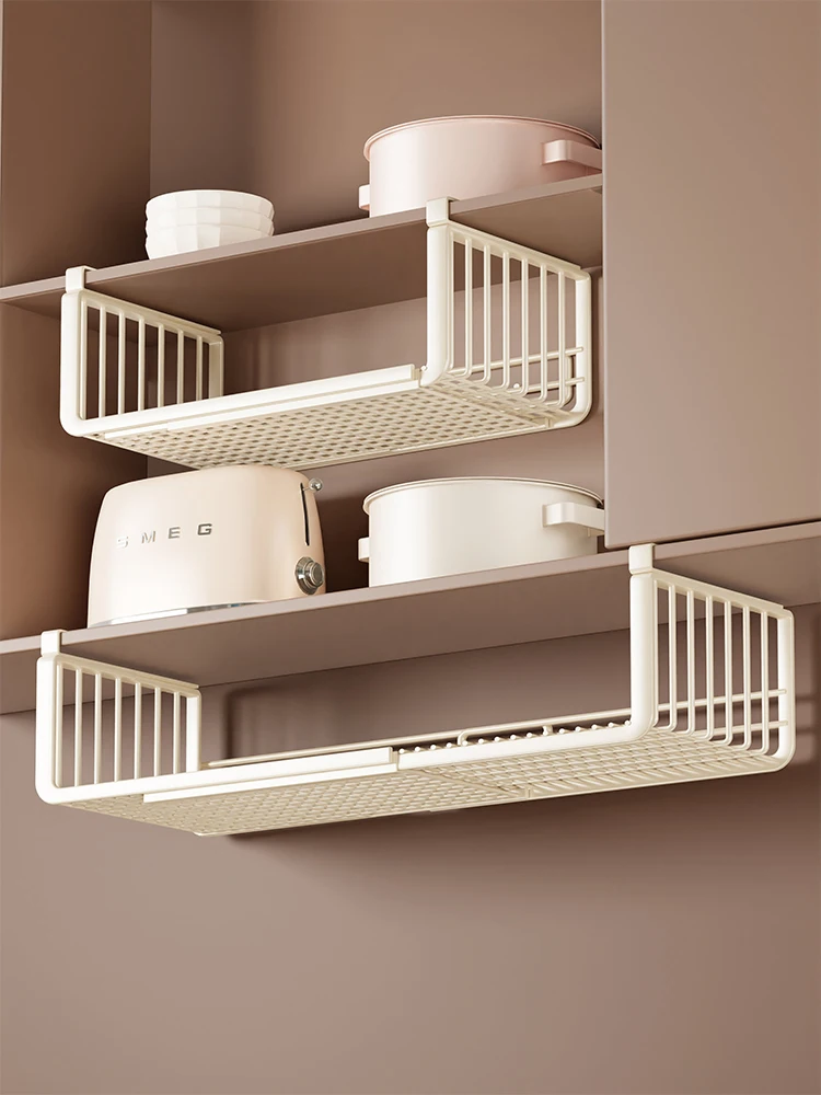 kitchen-storage-rack-hanging-cabinet-under-shelf-layered-expandable-hanging-basket-film-storage-wall-mounted-shelf