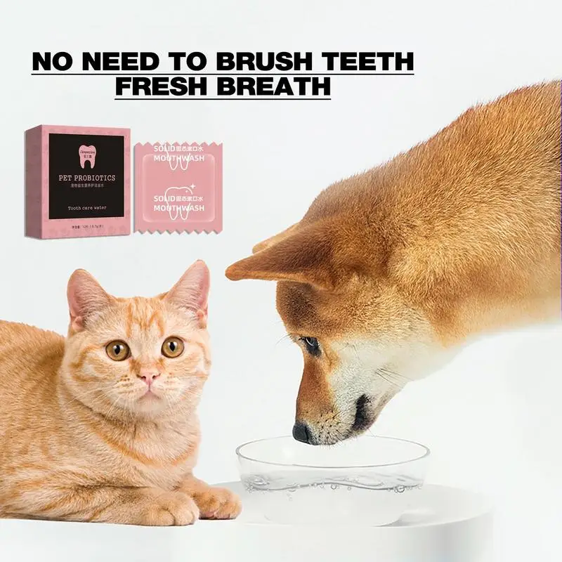 Breath Freshener For Dogs Water 12X Pet Teeth Cleaning Water Additive Cat Supplies Cat Oral Care Cleaner Dog Tooth Mouth Rinse