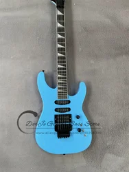 Blue Electric Guitar JSL Guitar Maple Neck Set In Body Tremolo Bridge SSH Pickups Rosewood Fingerboard White Binding