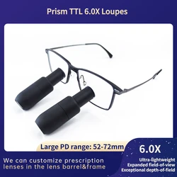 New Arrival Burite TTL6.0X Loupes Titanium Frame Through The Lens 6X Dental Medical Surgical Loupes Prism TTL