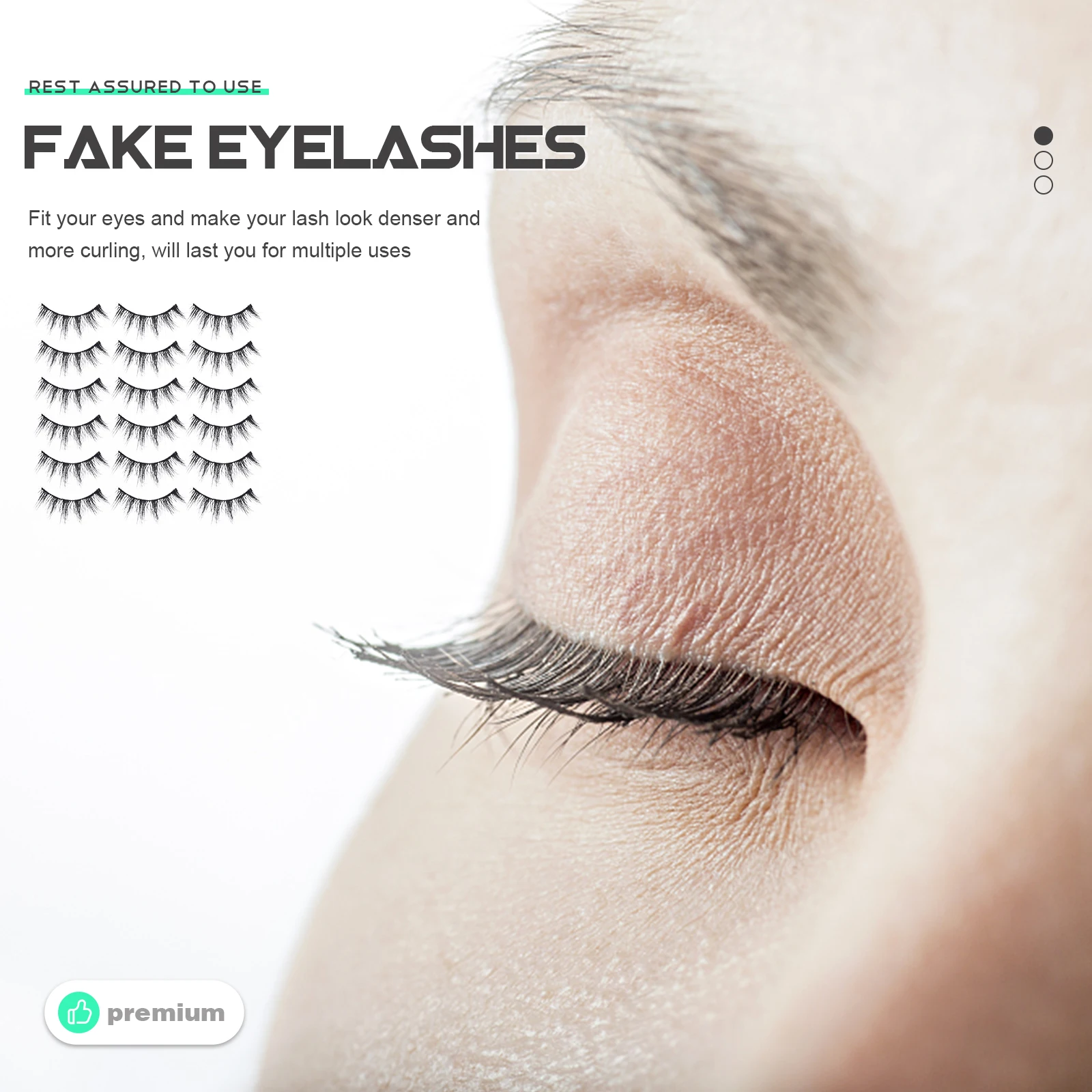 

20 Pairs False Eyelashes Imitation Lash Bulk Strip Extension Durable Reusable Lightweight Comfortable Safe Material