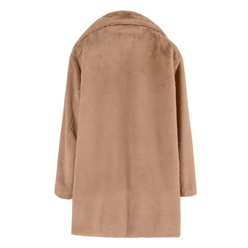 

2026 New Women's Fuzzy Fleece Jackets Lapel Open Front Long Cardigan Coat Winter Outwear