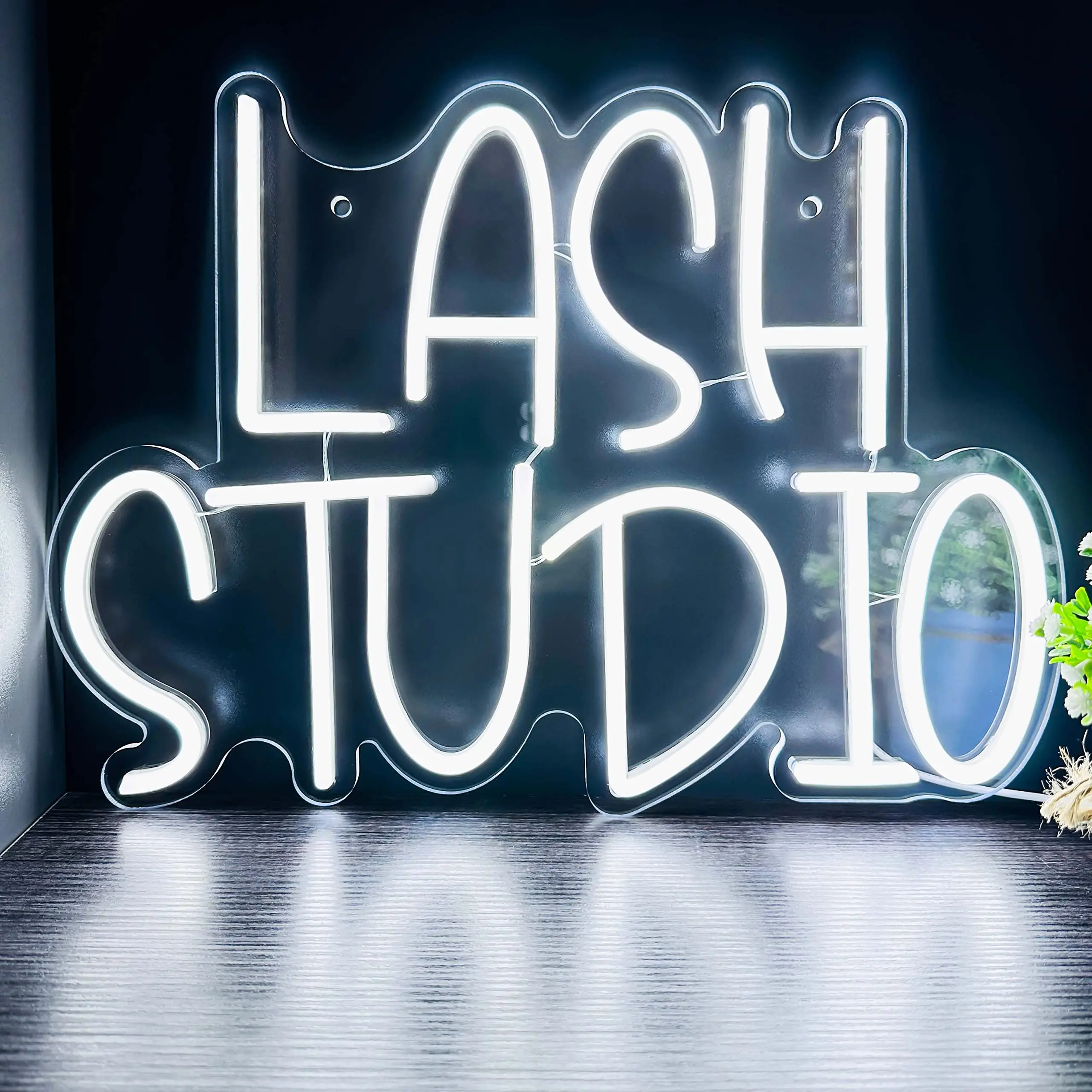 

Lash Studio Neon Sign Lashes Room Decor LED Light Business Signs for Lash Lounge, Studio, Beauty Salon, Office Decorations