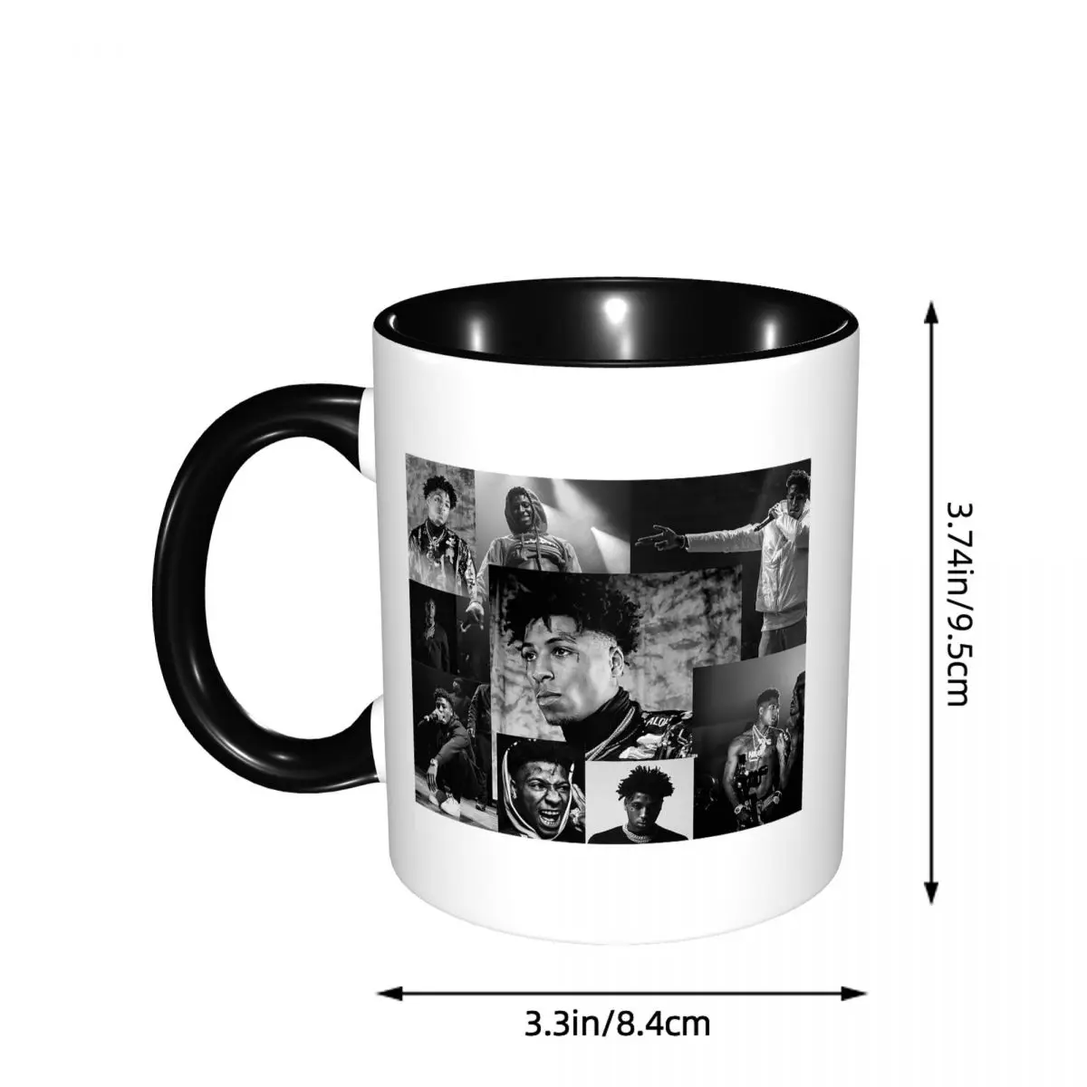 Youngboy B And W Never Broke Again Collage Mug Funny Ceramic Coffee Cups Tea Mugs Milk Cup Drinkware Gifts for Friends