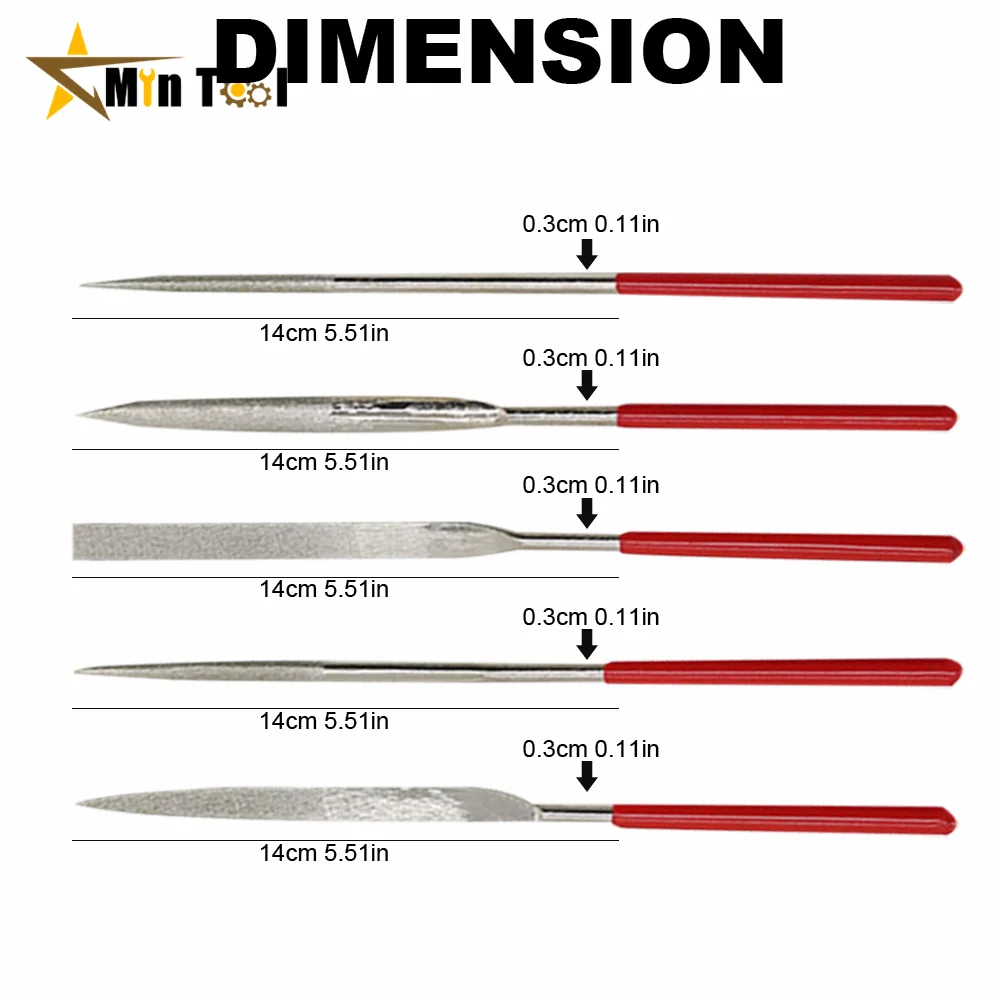 5pcs Diamond Needle File Set Ceramic Crafts Wood Rasp File Needle Jewelry Polishing Carve Diamond File DIY Hand Tools