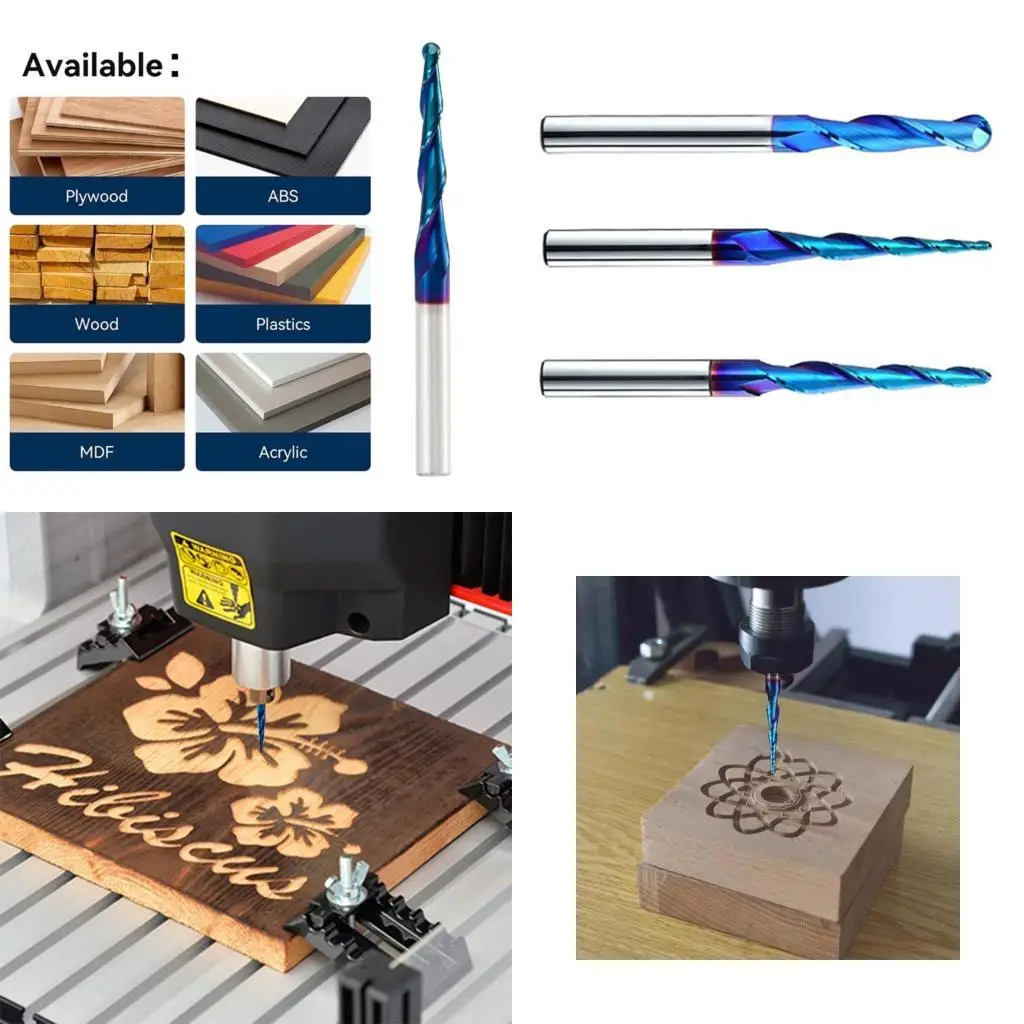 

Y1UD Professional High Precise Tapered Router Bit Trimming Engraving Tool Suitable For 3D Carving And Complex Surfaces