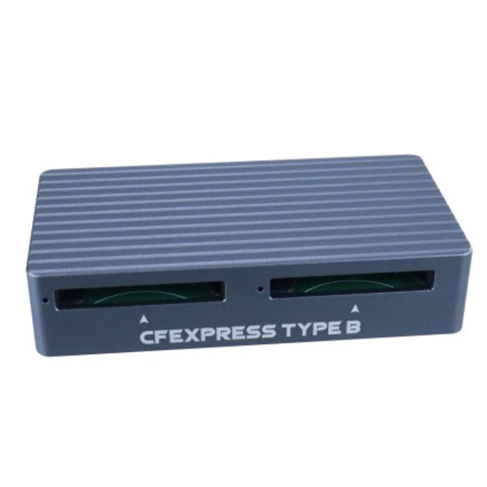 Pembaca kartu memori CFexpress tipe B, Slot ganda 40Gbps CFexpress tipe B adaptor kartu 4TB Plug and Play untuk kartu CFexpress tipe B