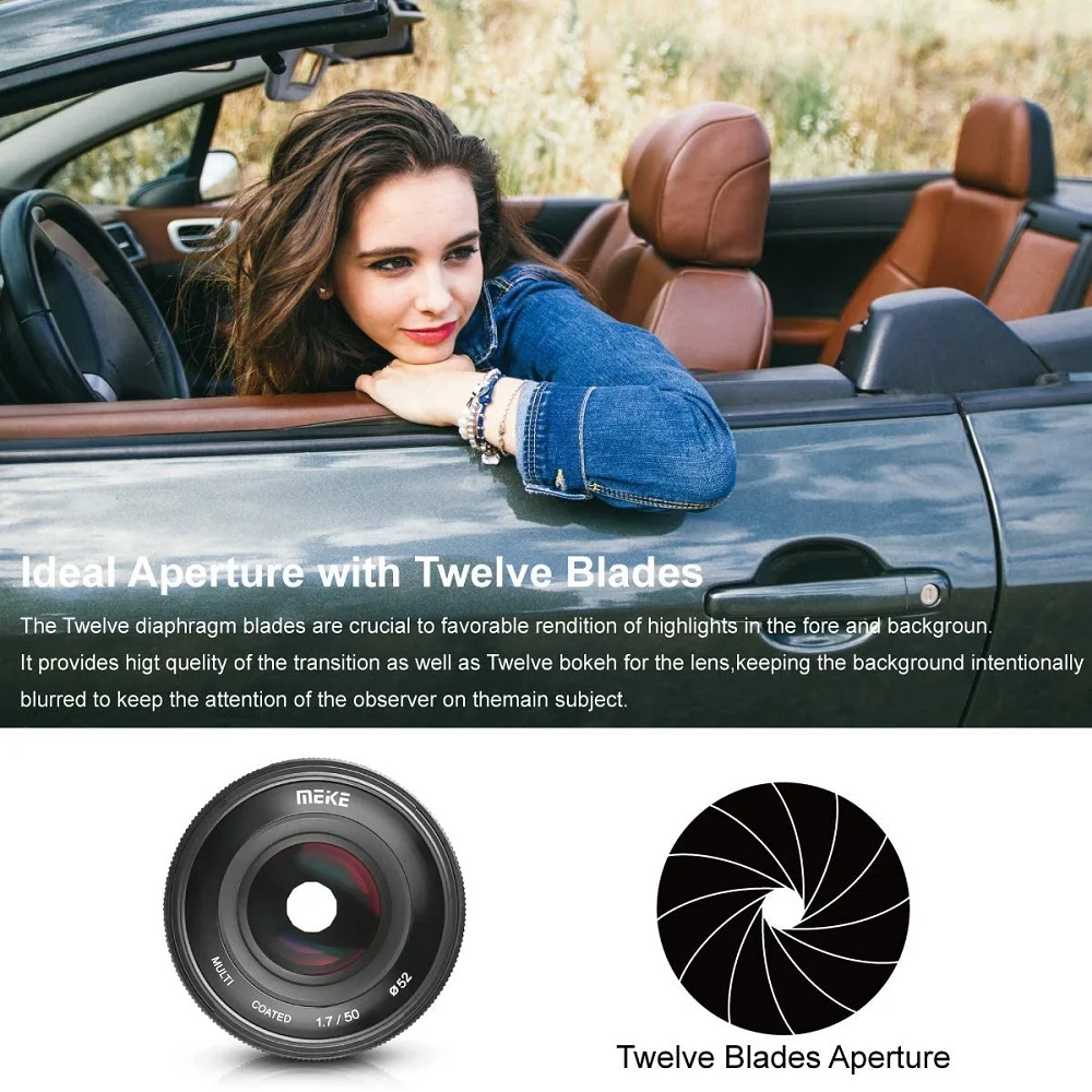 Meike 50 مللي متر F1.7 كامل الإطار عدسات تركيز يدوية لسوني E-Mount ZV-1 ZV-E10 ZVE10 II A6700 A6600 A6400 A7 A7II A7III A7RIII A7IV