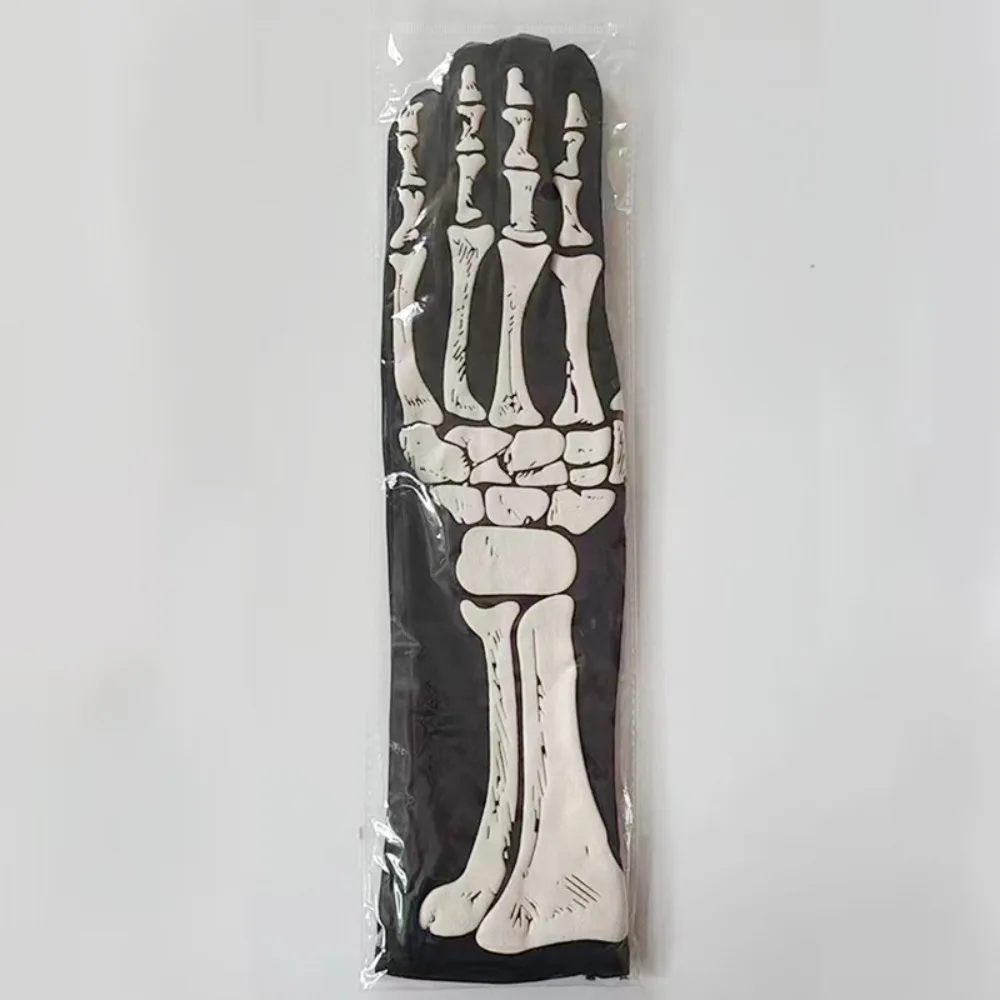 1/2/3Pair Halloween Skeleton Gloves Dark Wind Convex Trick Costume Ghost Festival Skeleton Hand Accessories for Spooky Outfits