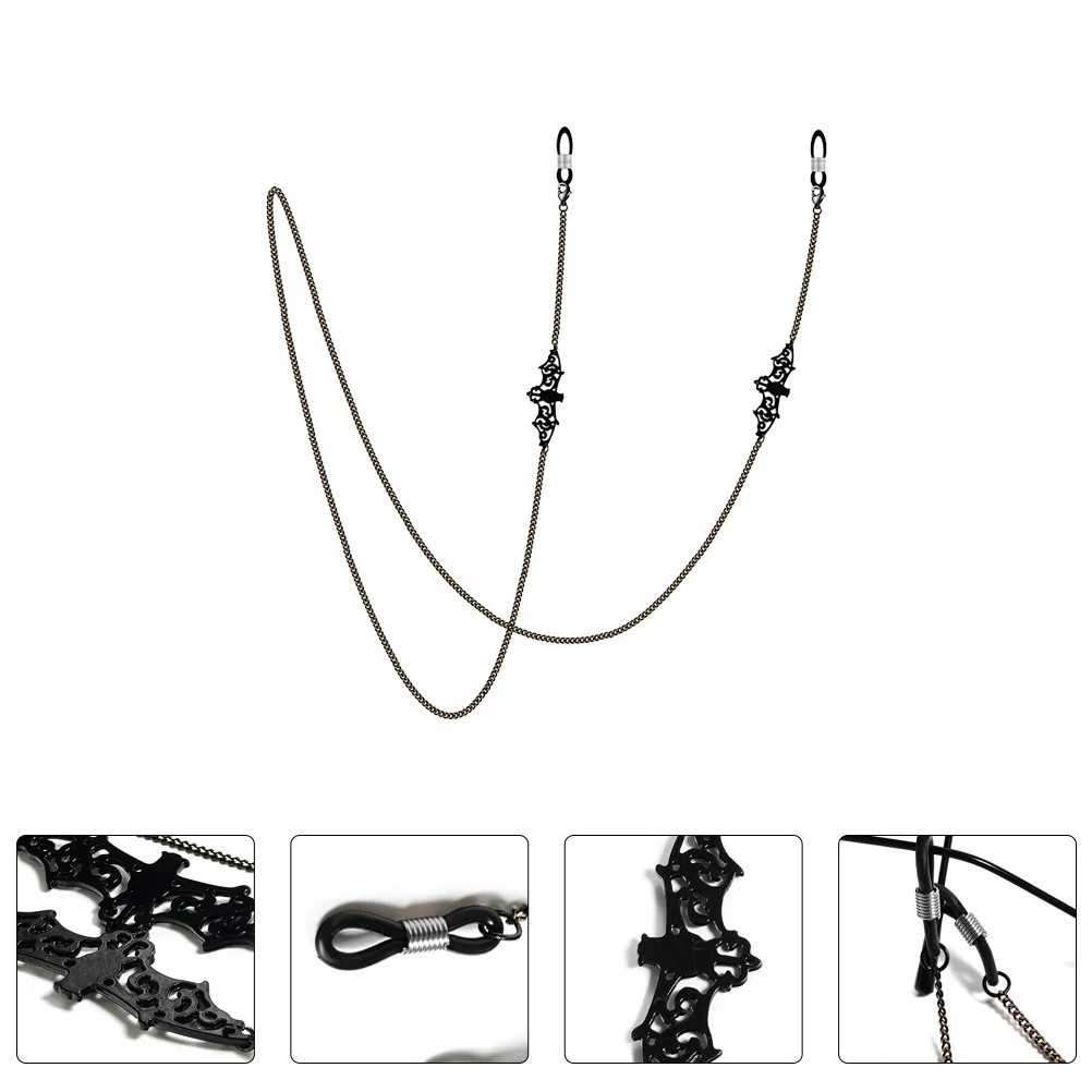 

1Pcs Bat Pendant Glasses Chain Black Reliable Eyewear Chain Face Mask Strap Anti-Loss Cord for Travel Sports Casual Wear