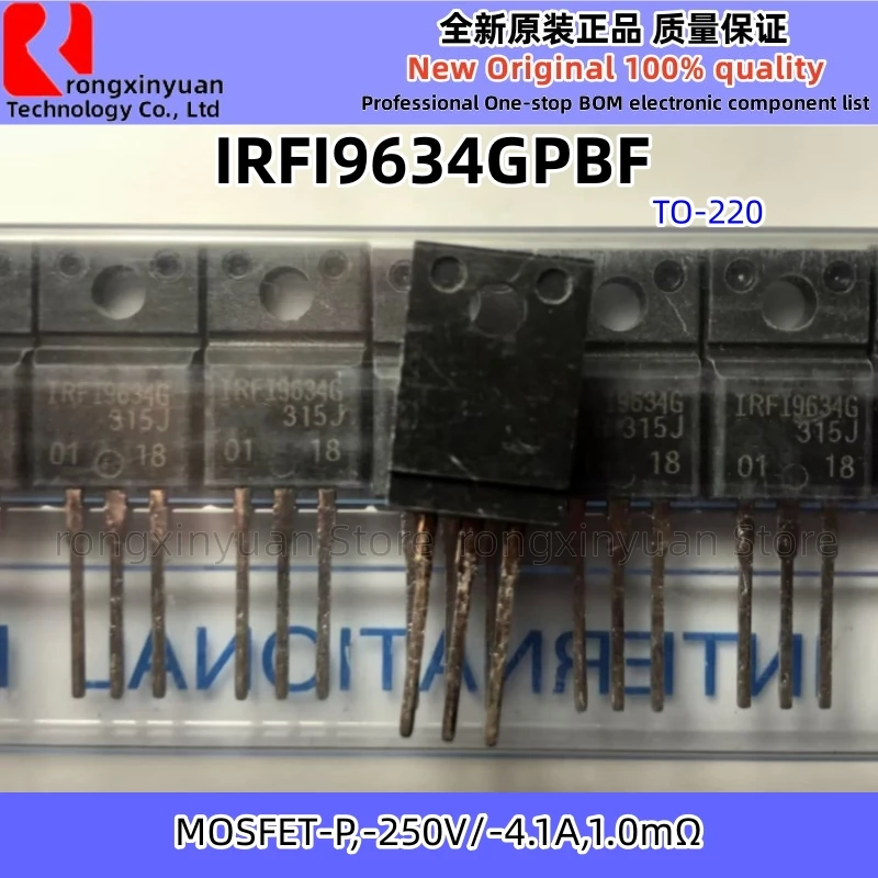 10Pcs/lot IRFI9634GPBF IRFI9634G IRFI9634 MOSFET-P,-250V/-4.1A,1.0mΩ,TO-220F Original New 100% quality