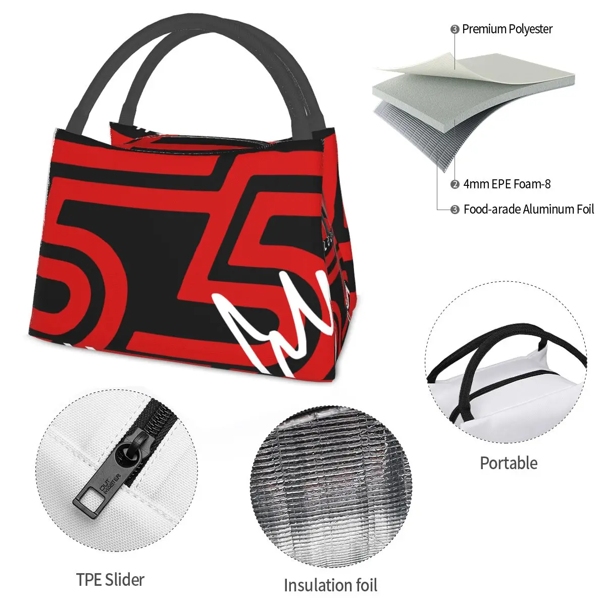 Carlos Sainz 55 Portable insulation bag for Cooler Thermal Food Office Pinic Container