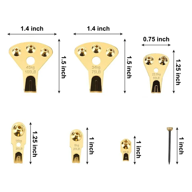 LBER Heavy Duty For Canvas Picture Hanging Kit-127Pcs With Nails For Wooden/Drywall-Professional Hangers For Office Pictures