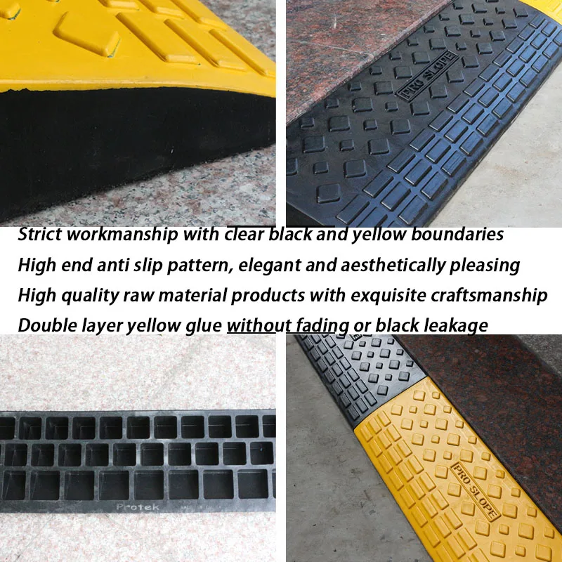 KOOJN Rubber Road Slope Step Triangular Wood Maluki Car Slope Pad Car Uphill Pad Household Threshold Triangular Pad Step