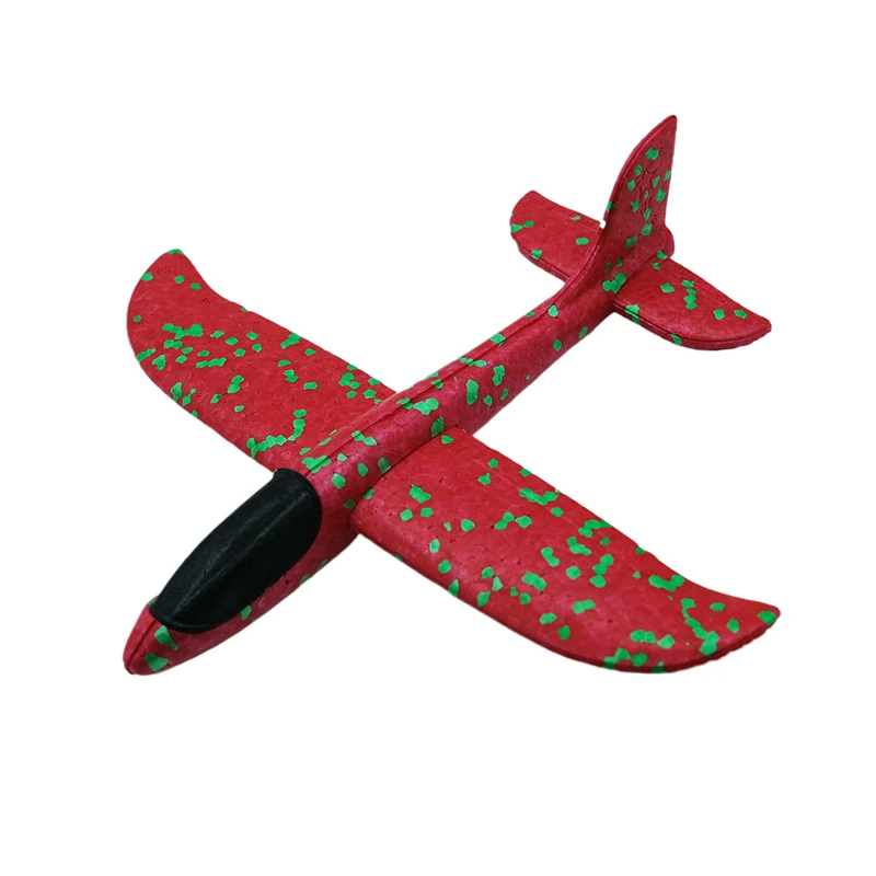 1Set Outdoor Game Aircraft Model 24/48CM Foam Plane Kits Flying Glider Toy With LED Light Hand Throw Airplane Toys For Kids