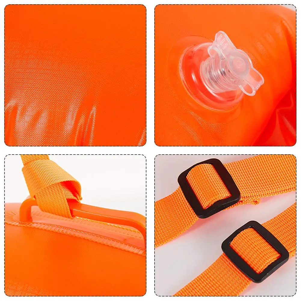 PVC Swimming Inflatable Bag 20L Inflatable Open Swimming Buoy Double Air Bag Water Sports Safety Bag