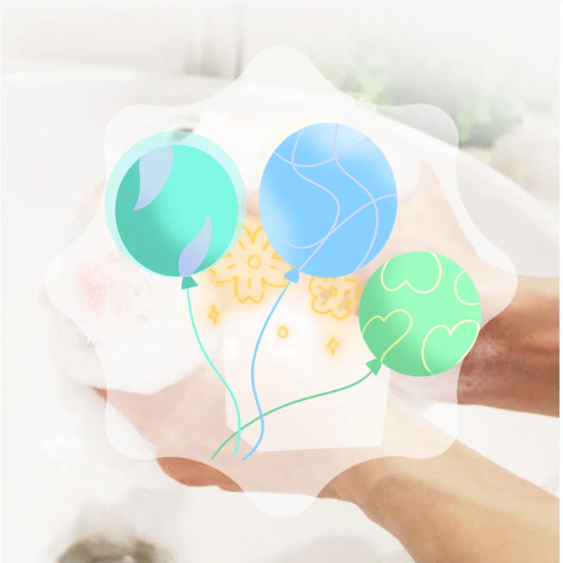 

Мягкая мочалка-шар для душа в форме цветка, сетчатая губка для мытья тела, щетка для спины, принадлежности для ванной комнаты