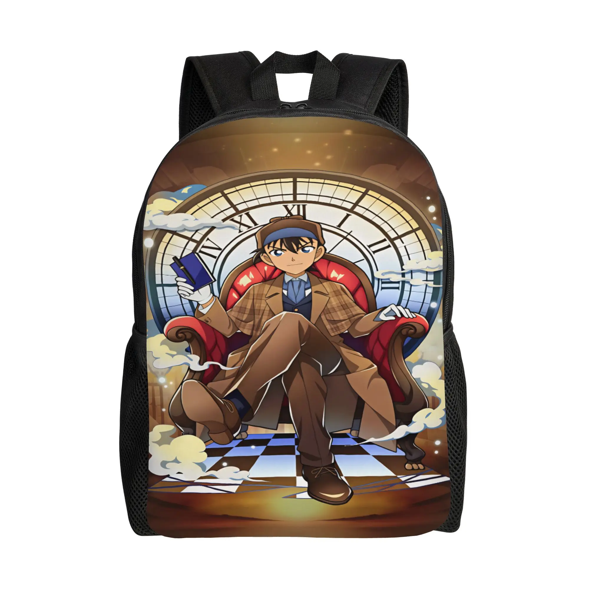 Detectives Conans Backpack  Boy Girl Polyester College Backpacks Pattern Pretty High School Bags Rucksack