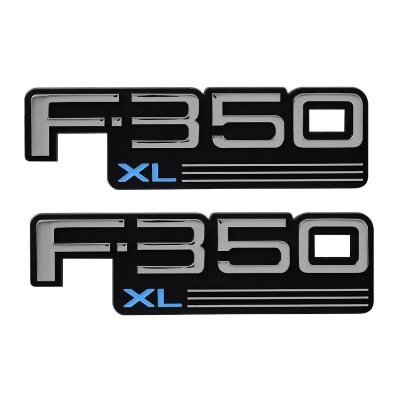 2PCS F350 Blue XL Super Duty F250 International Power Stroke Emblem Badge for ABS Material Vehicle Sticker
