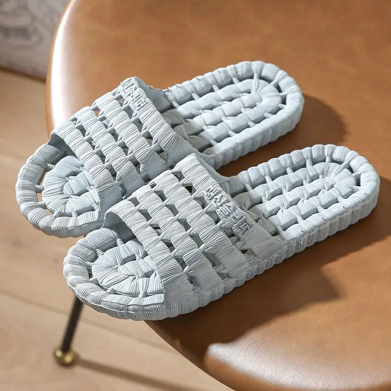 Slides Bathroom Flat Summer 2025 House Men Women's Slippers and Ladies Sandals Bedroom Shoes Home Black Soft I Unique B Non Slip