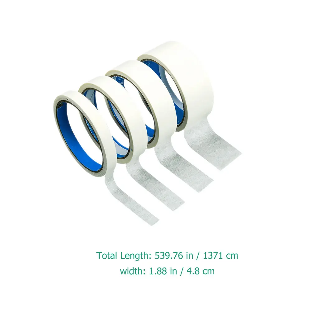 4 Rolls Painting Masking Tape White Adhesive Paper Tape for Artists Students DIY Crafters Auto Body Spray Wall Covering Projects
