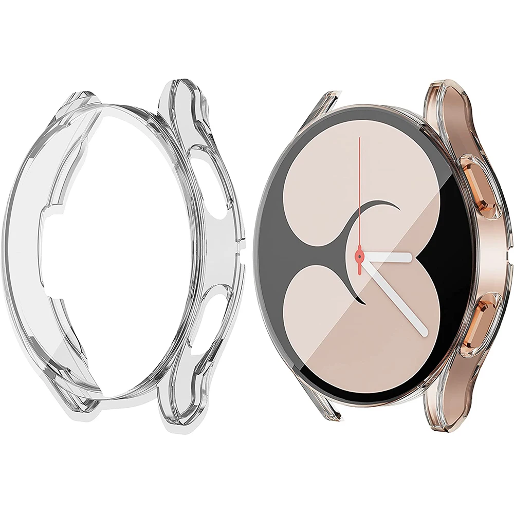 Screen Protection Case for Samsung Galaxy Watch7 6 5 4 40mm 44mm Protector Cover Coverage Silicone TPU Bumper Full Accessories