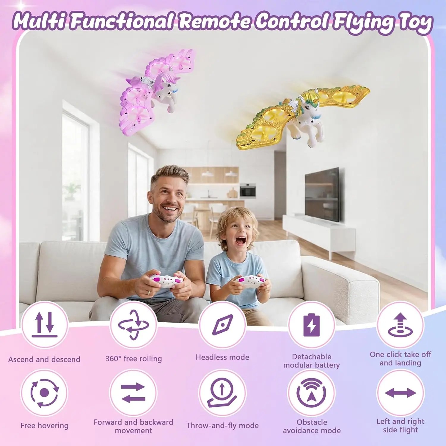 LED Light RC Airplane 360° Flip Headless Mode Remote Control Toy for Kids Aged 6+ Boys And Girls Flying Toy