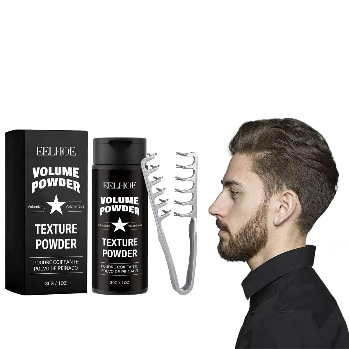 Hair Texture Powder with Comb Kit, Hair Volume Styling Powder for Men Women Natural Matte Instant Volumizing Hair Styling Powder