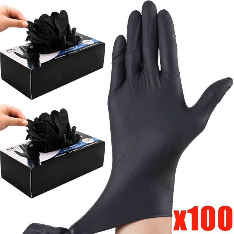 Disposable Gloves Black Home Nitrile Gloves Durable Kitchen Cooking Tools Tattoo Washing Car Gardening Cleaning Work Gloves