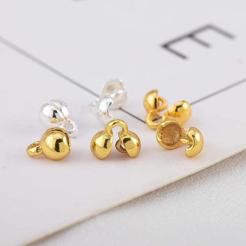 

10/100pcs 18K Plated Brass Pearl Bracelet Ends Beads End Tips Connectors For DIY Necklaces Earrings Jewelry Making Accessories