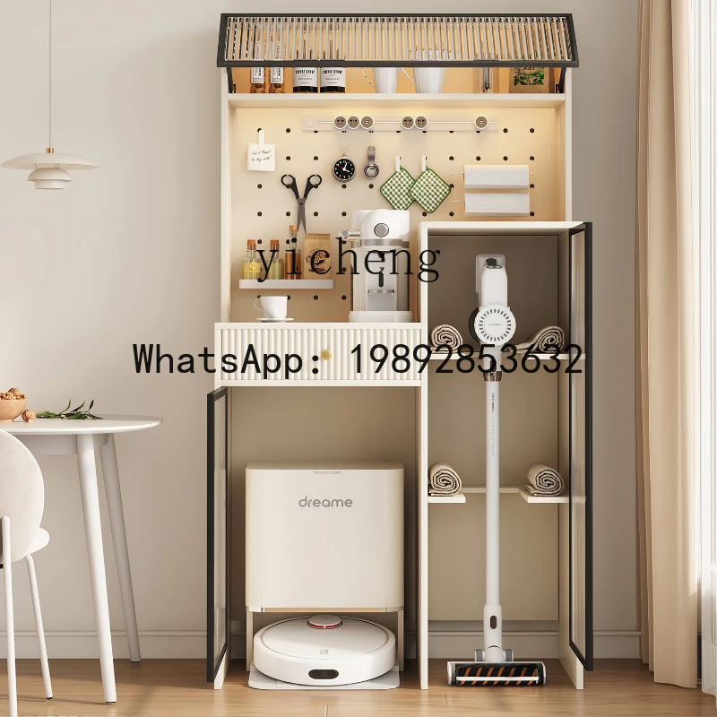 ABC  solid wood dining side cabinet  machine high cabinet storage vacuum cleaner storage cabinet