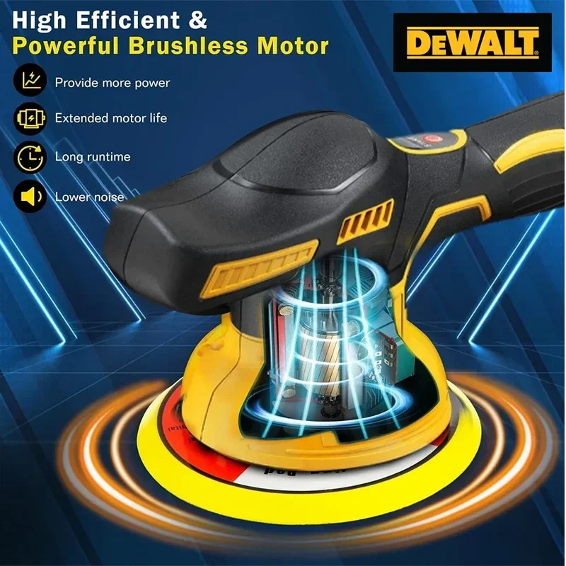 Dewalt Cordless Car Polisher 8 Gears Digital Display Long Battery Life Electric Auto Waxing Polishing Machine Power Tool view 4