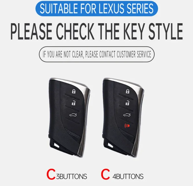 Car Zinc Alloy TPU Key Case Holder Cover Chain For Lexus NX ES UX US RC LX IS 250h RX 350h LS 450h 260h 300h UX200 LM350H LM500H