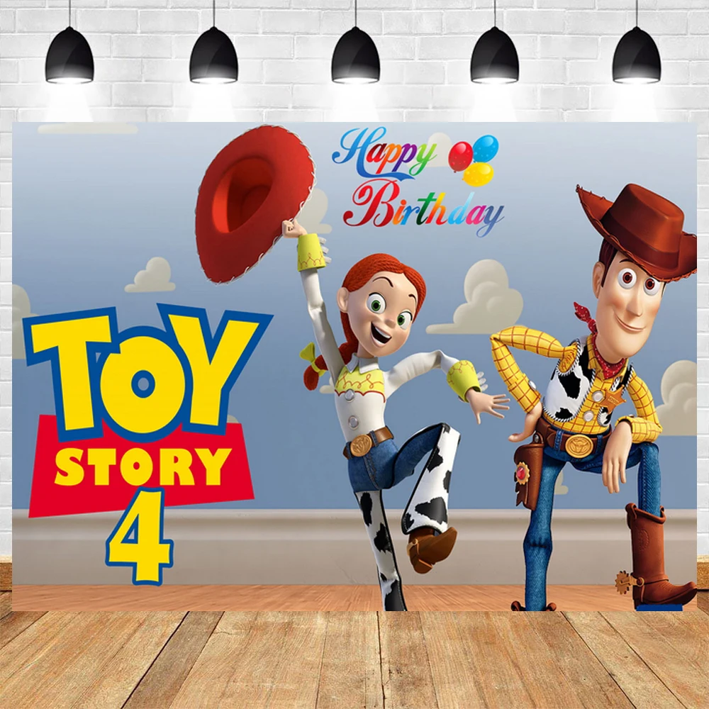 Toy Story Photography Background Children\'s Birthday Party Decoration Boy Cartoon Background Birthday Buzz Lightyear Decoration