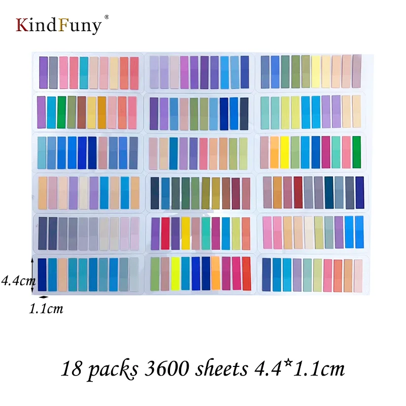 KindFuny 3600Pc Index Tabs Self Adhesive Page Markers Stationery Waterproof Sticky Notes Classify Files Flags planner