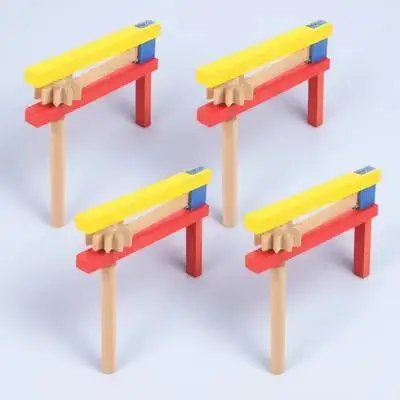 

4 pcs Wooden Castanet Long Handle Educational Percussion Instrument For Kids Musical Gift Enhancing Hand-Eye Coordination