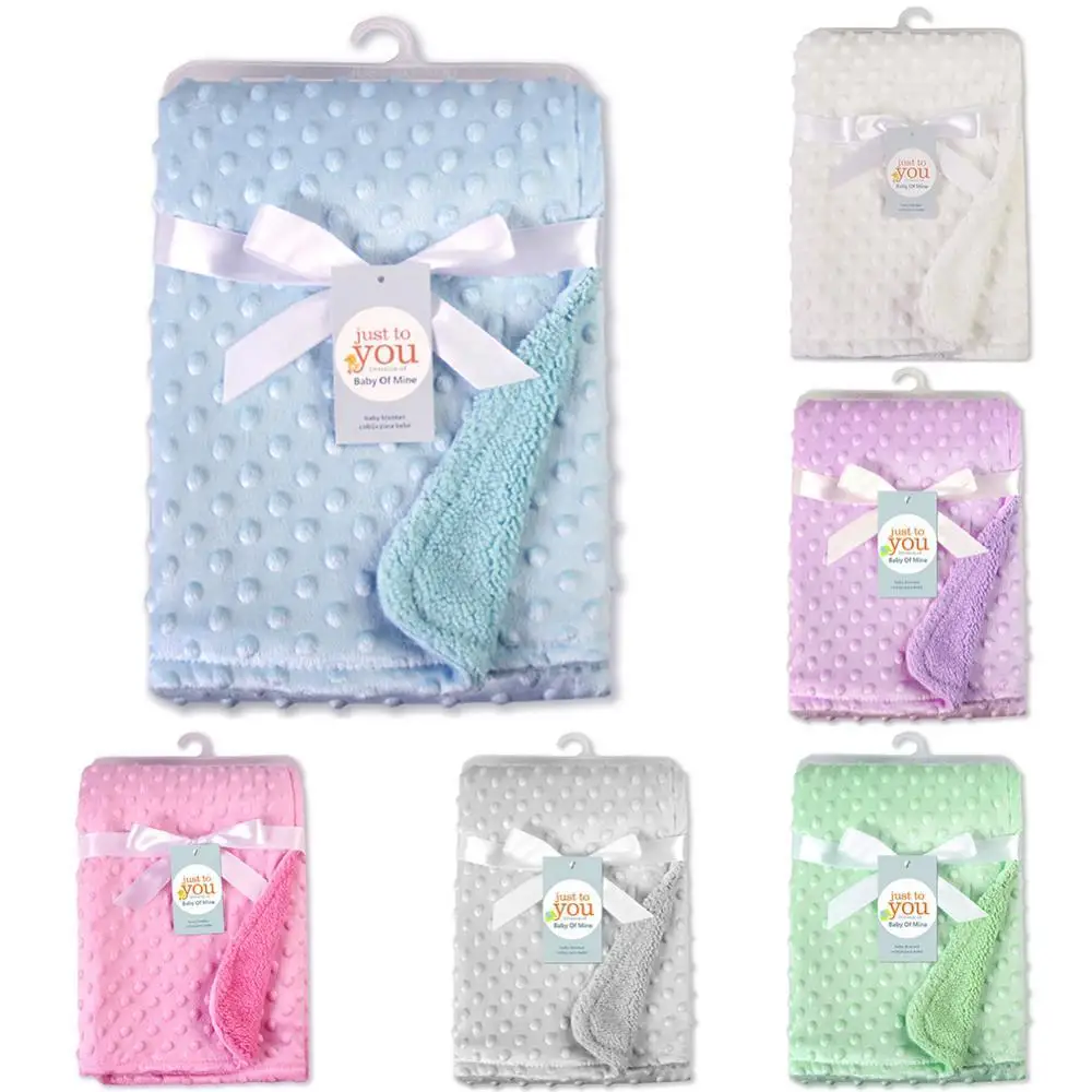 Dual Layer Embossed Bubble Warm Soft Infant Baby Breathable Blanket Wrap Cover