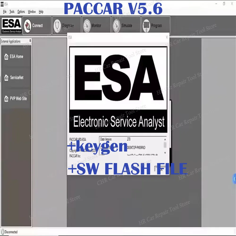 

2024 Новейший электронный сервисный анализатор ESA 5.6 + 2023 SW FLASH FILE + бесплатная клавиатура UNLOCK для Paccar + бесплатная помощь в установке ESA 5.6