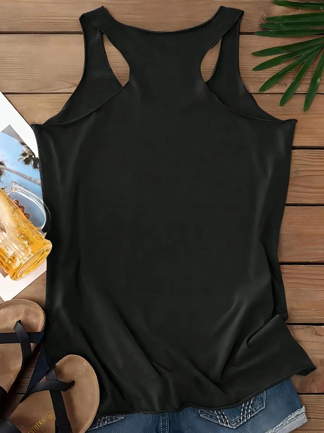 Damen-Weste mit Skelett-Print und I-Rücken, ein lässiges und personalisiertes ärmelloses Sommer-Top im beliebten Stil, perfekt für den Alltag. – Detail 9