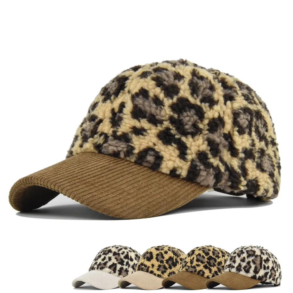 Female autumn and winter personality retro color leopard-print baseball cap male outdoor travel warm winter shade cap