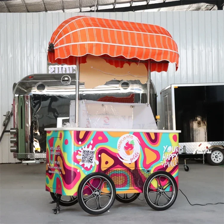 Summer Popular Street Application Gelato Cart Italian Ice Cream Cart With Europe standard